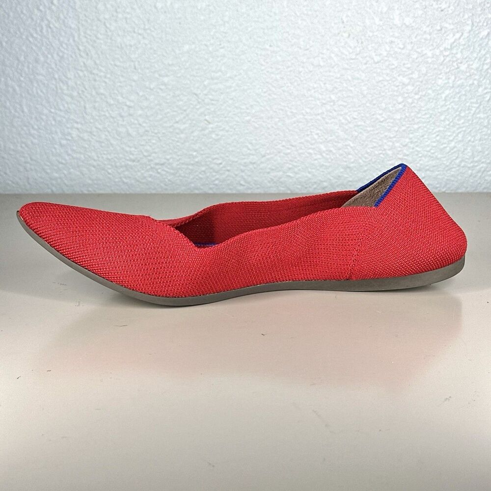 Rothy’s The Point Flats Red And Blue Knit Women’s Size 9.5 Washable Comfort - Picture 7 of 14